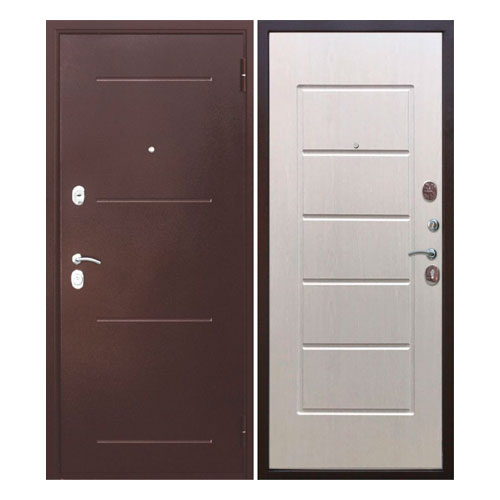 Входная, металлическая дверь "Гарда Антик", цвет - белый ясень